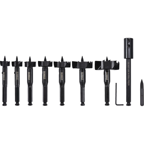 Self-Feed Wood Drill Bit Kit, 8 Pieces, High Carbon Steel Helyx Safety & Industrial Supplies