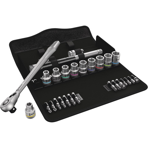 Zyklop Metric Metal Ratchet with Switch Lever Set, 29 Pcs, 1/2" Drive Size Helyx Safety & Industrial Supplies