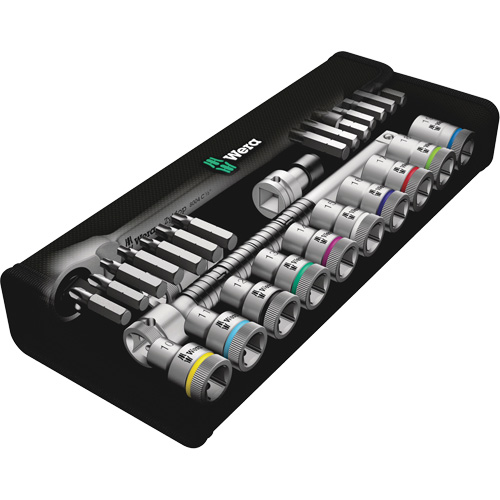 Zyklop Metric Metal Ratchet with Switch Lever Set, 29 Pcs, 1/2" Drive Size Helyx Safety & Industrial Supplies