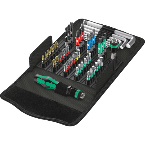 Kraftform Kompakt 100 Screw Driving set 52-PC, 6-1/32" L, Plastic Handle Helyx Safety & Industrial Supplies