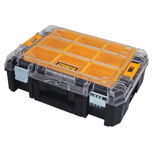 TSTAK&reg; V Organizer with Clear Lid, 17-1/4" x 13" x 6", Black Helyx Safety & Industrial Supplies