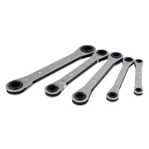 Wrench Set, Ratcheting Box, 5 Pieces, Metric Helyx Safety & Industrial Supplies