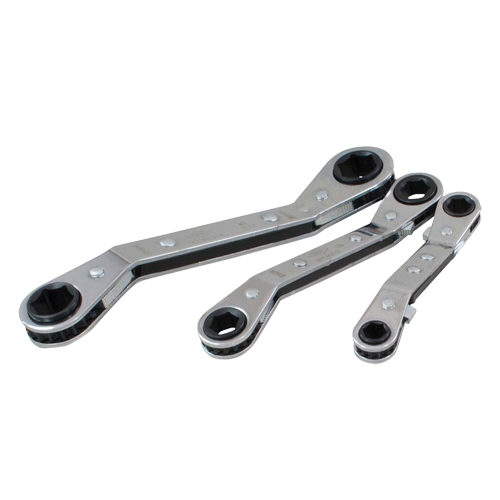 Offset Wrench Set, Ratcheting Box, 3 Pieces, Metric Helyx Safety & Industrial Supplies