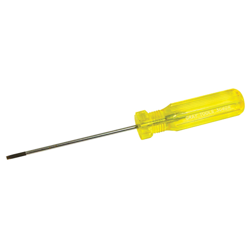 Tournevis &agrave; fente d'&eacute;lectricien, Tige de 1/8", Ronde, 7-1/4" lo, Prise en Plastique Helyx Safety & Industrial Supplies