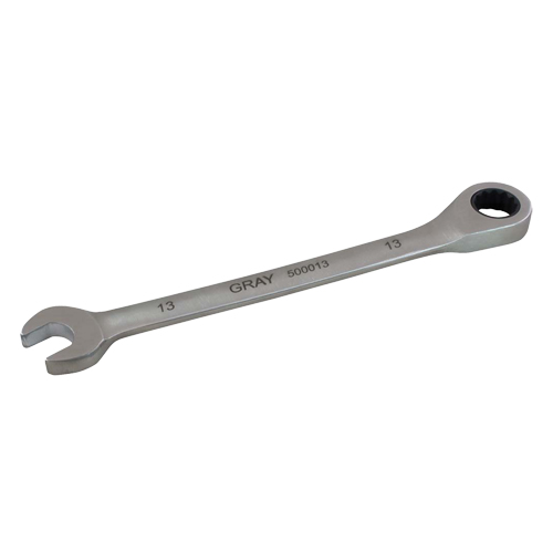 Combination Fixed Head Ratcheting Wrench, 12 Point, 8 mm, Stainless Steel Finish Helyx Safety & Industrial Supplies