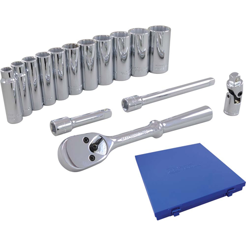 Socket & Attachment Set, 15 Pcs, 3/8" Drive Size, Deep Helyx Safety & Industrial Supplies