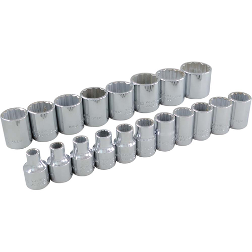 Socket Set, 19 Pcs, 3/8" Drive Size Helyx Safety & Industrial Supplies