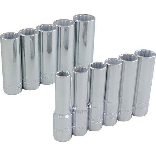 Socket Set, 11 Pcs, 3/8" Drive Size, Deep Helyx Safety & Industrial Supplies