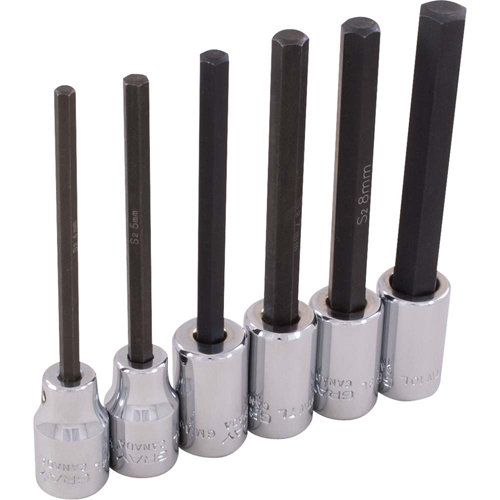 Hex Head Socket Set, Hex, 3/8" Drive, 6 Pcs Helyx Safety & Industrial Supplies