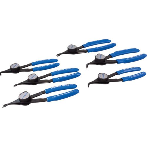 Convertible Retaining Ring Plier Set - Includes Plastic Case, 6 Pieces Helyx Safety & Industrial Supplies