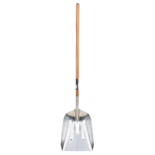 Scoop Shovel, Wood, Aluminum Blade, Straight Handle, 45-3/4" Length Helyx Safety & Industrial Supplies