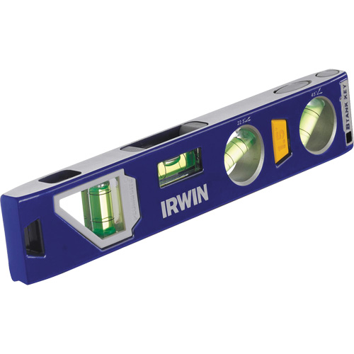 250 Series Heavy-Duty Torpedo Level, 9" L, Aluminum, 4 Vials, Magnetic Helyx Safety & Industrial Supplies