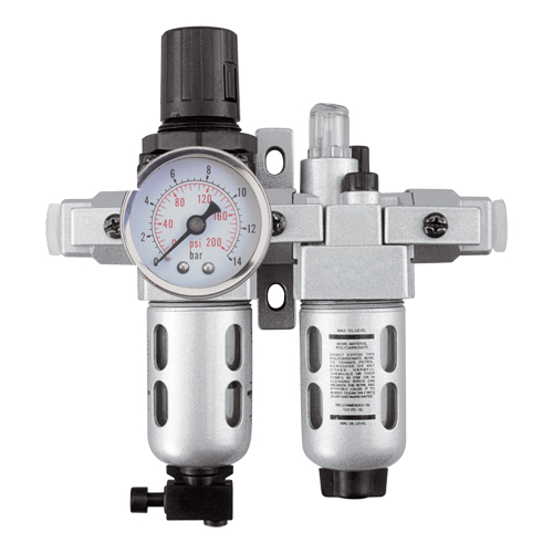 Filtre/r&eacute;gulateur et lubrificateur d'air modulaire (manom&egrave;tre compris), 1/4" NPT Helyx Safety & Industrial Supplies