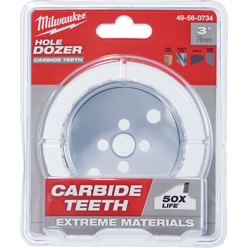 Scie &agrave; bouteur Hole Dozer avec dents au carbure, 3", Profondeur de la coupe 1-63/100", Carbure Helyx Safety & Industrial Supplies