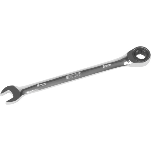 Metric Ratcheting Combination Wrench, 12 Point, 8 mm, Chrome Finish Helyx Safety & Industrial Supplies