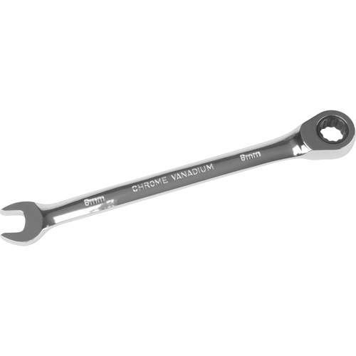 Metric Ratcheting Combination Wrench, 12 Point, 8 mm, Chrome Finish Helyx Safety & Industrial Supplies