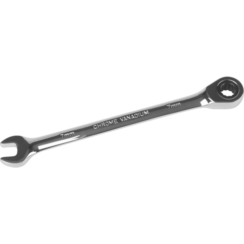 Metric Ratcheting Combination Wrench, 12 Point, 7 mm, Chrome Finish Helyx Safety & Industrial Supplies