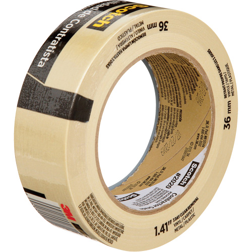 Scotch&reg; Contractor Grade Masking Tape 2020, 36 mm (1-1/2") x 55 m (180'), Beige Helyx Safety & Industrial Supplies