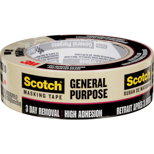 Scotch&reg; Contractor Grade Masking Tape 2020, 36 mm (1-1/2") x 55 m (180'), Beige Helyx Safety & Industrial Supplies