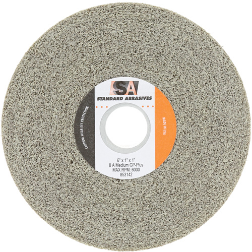 Standard Abrasives General Purpose Plus Wheel, 6" Dia., Medium Grit, Aluminum Oxide Helyx Safety & Industrial Supplies