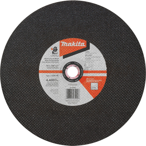 Meule &agrave; tronçonner abrasive, 14" x 3/32", Arbre de 1", Type 1, Oxyde d'aluminium, 4400 Tr/min Helyx Safety & Industrial Supplies