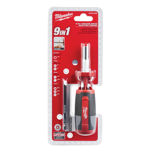 9-in-1 Square Drive Multi-Bit Driver, 9" L, Cushion Grip Handle Helyx Safety & Industrial Supplies