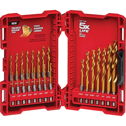 Jeu de forets pour perceuses et cl&eacute;s &agrave; chocs Shockwave, 23 morceaux, Titane Helyx Safety & Industrial Supplies