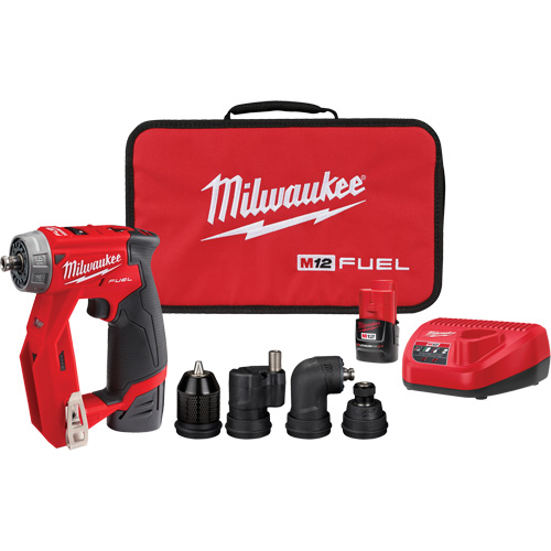Ensemble de perceuse d'installation M12 Fuel, Lithium-ion, 12 V, Mandrin 1/4"/3/8", Couple 300 lb-po Helyx Safety & Industrial Supplies