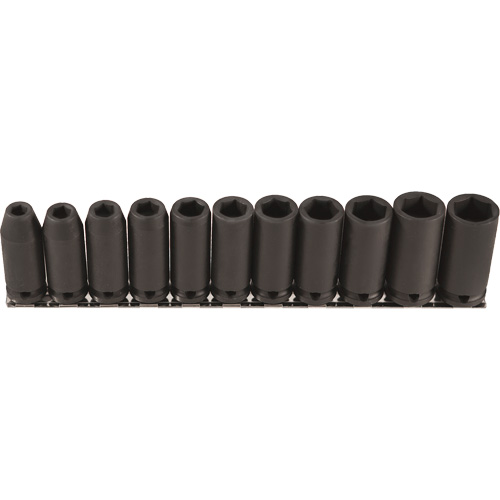 Jeu de douilles longues, 11 Mcx, Chocs, Prise de 3/8", Profond Helyx Safety & Industrial Supplies