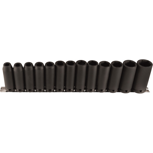 Jeu de douilles longues, 13 Mcx, Chocs, Prise de 1/2", Profond Helyx Safety & Industrial Supplies
