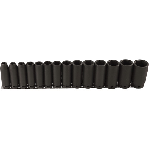 Jeu de douilles longues, 14 Mcx, Chocs, Prise de 1/2", Profond Helyx Safety & Industrial Supplies