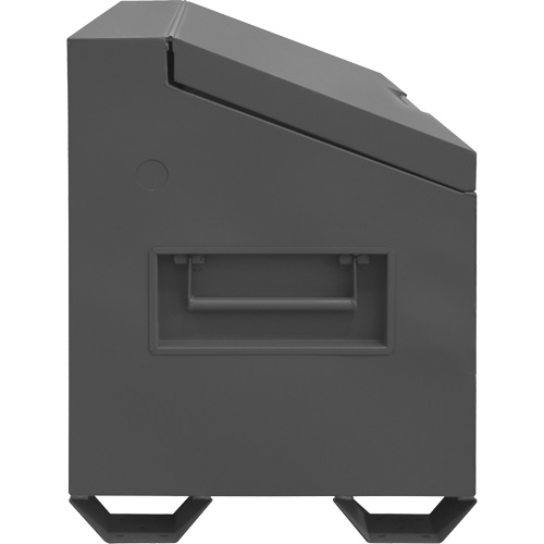 Boîte de rangement &agrave; couvercle inclin&eacute; pour le chantier, 60" x 30" x 39-3/8", Acier, Gris Helyx Safety & Industrial Supplies