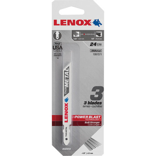Metal Cutting Jigsaw Blade, Bi-Metal, T-Shank, 3-5/8" L, 6 TPI Helyx Safety & Industrial Supplies