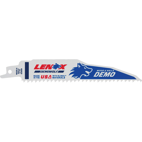 Lame de scie alternative pour d&eacute;molitions, Bim&eacute;tal, 6 Dents par pouce, 6" lo x 1" la Helyx Safety & Industrial Supplies