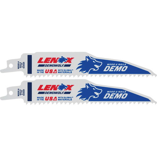 Lame de scie alternative pour d&eacute;molitions, Bim&eacute;tal, 6 Dents par pouce, 6" lo x 1" la Helyx Safety & Industrial Supplies