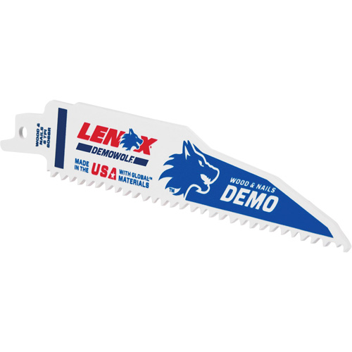 Lame de scie alternative pour d&eacute;molitions, Bim&eacute;tal, 6 Dents par pouce, 6" lo x 1" la Helyx Safety & Industrial Supplies