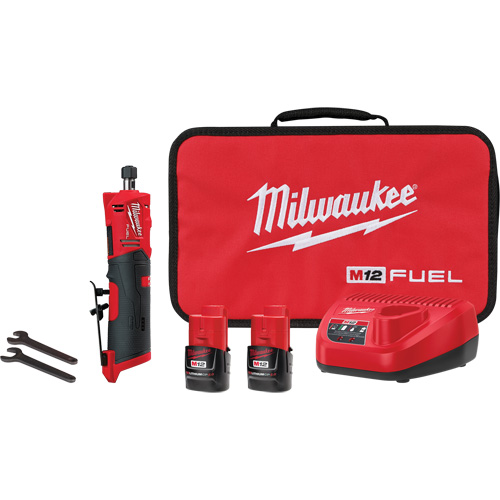 M12 Fuel Straight Die Grinder Kit, 1/4" Collet, 12 V, Lithium-Ion Helyx Safety & Industrial Supplies