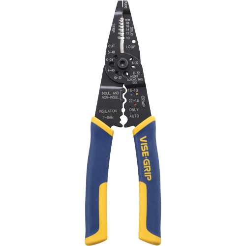 Outil polyvalent &agrave; d&eacute;nuder/sertir/couper les fils, 8-1/2" lo, 10 - 22 AWG Helyx Safety & Industrial Supplies