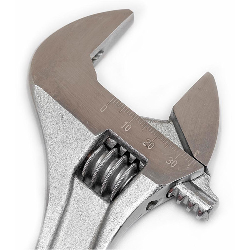 Adjustable Wrench - Boxed, 10" L, 1-5/16"/34 mm Max Width, Chrome Helyx Safety & Industrial Supplies