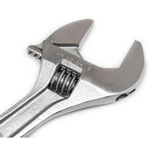 Adjustable Wrench - Bagged, 8" L, 1-1/8"/29 mm Max Width, Chrome Helyx Safety & Industrial Supplies