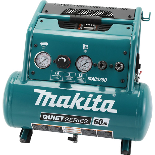Quiet Series Air Compressor, Electric, 3 Gal (3.6 US Gal), 135 PSI, 120/1 V Helyx Safety & Industrial Supplies