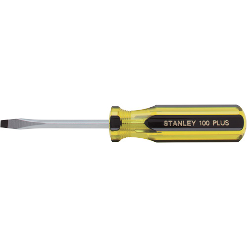 100 PLUS&reg; Standard Slotted Tip Screwdriver, 3/16" Tip, Round, Plastic Handle Helyx Safety & Industrial Supplies
