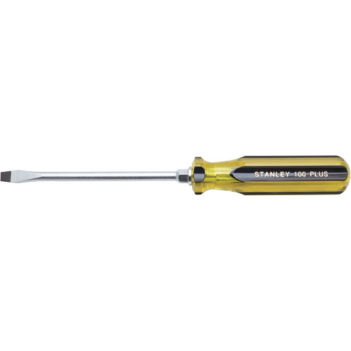 100 PLUS&reg; Standard Slotted Tip Screwdriver, 5/16" Tip, Round, 11" L, Plastic Handle Helyx Safety & Industrial Supplies