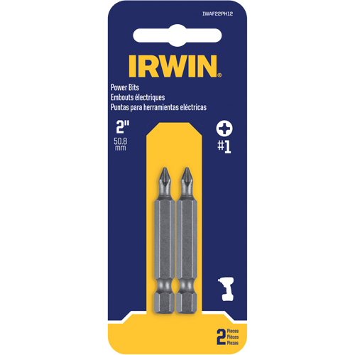 Power Bits, Phillips, #1 Tip, 1/4" Drive Size, 1-15/16" Length Helyx Safety & Industrial Supplies