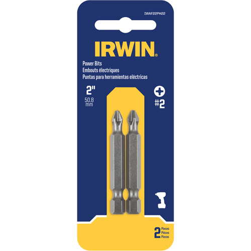 Power Bits, Phillips, #2 Tip, 1/4" Drive Size, 2" Length Helyx Safety & Industrial Supplies