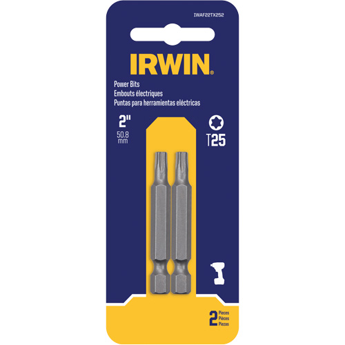 Power Bits, Torx, T-20 Tip, 1/4" Drive Size, 2" Length Helyx Safety & Industrial Supplies