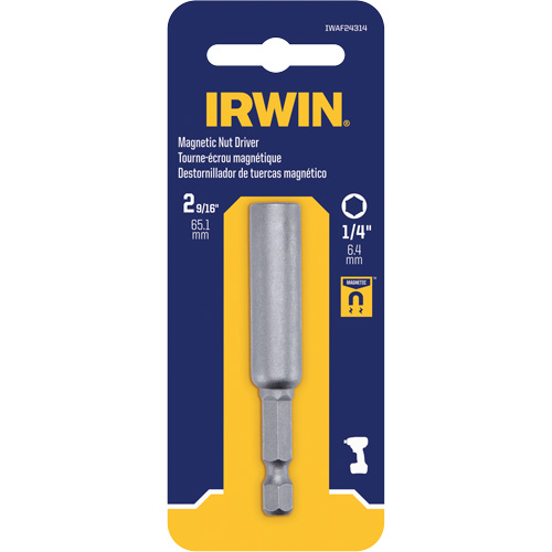 Nutsetter, 1/4" Tip, 1/4" Drive, 2-9/16" L, Magnetic Helyx Safety & Industrial Supplies