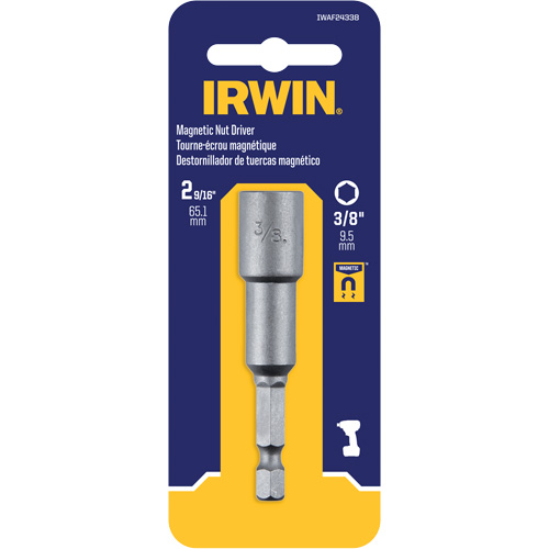 Tourne-&eacute;crou, Embout 3/8", Prise 1/4", 2-9/16" lo, Magn&eacute;tique Helyx Safety & Industrial Supplies