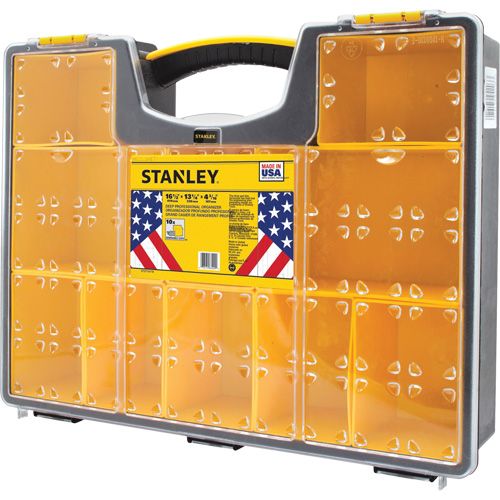 Deep Professional Organizer, 17-1/2" W x 4-1/2" D x 14" H, Black/Yellow Helyx Safety & Industrial Supplies