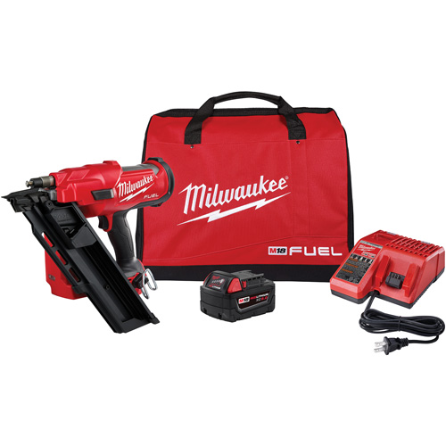 M18 Fuel 30 Degree Nailer Kit, 18 V, Lithium-Ion Helyx Safety & Industrial Supplies